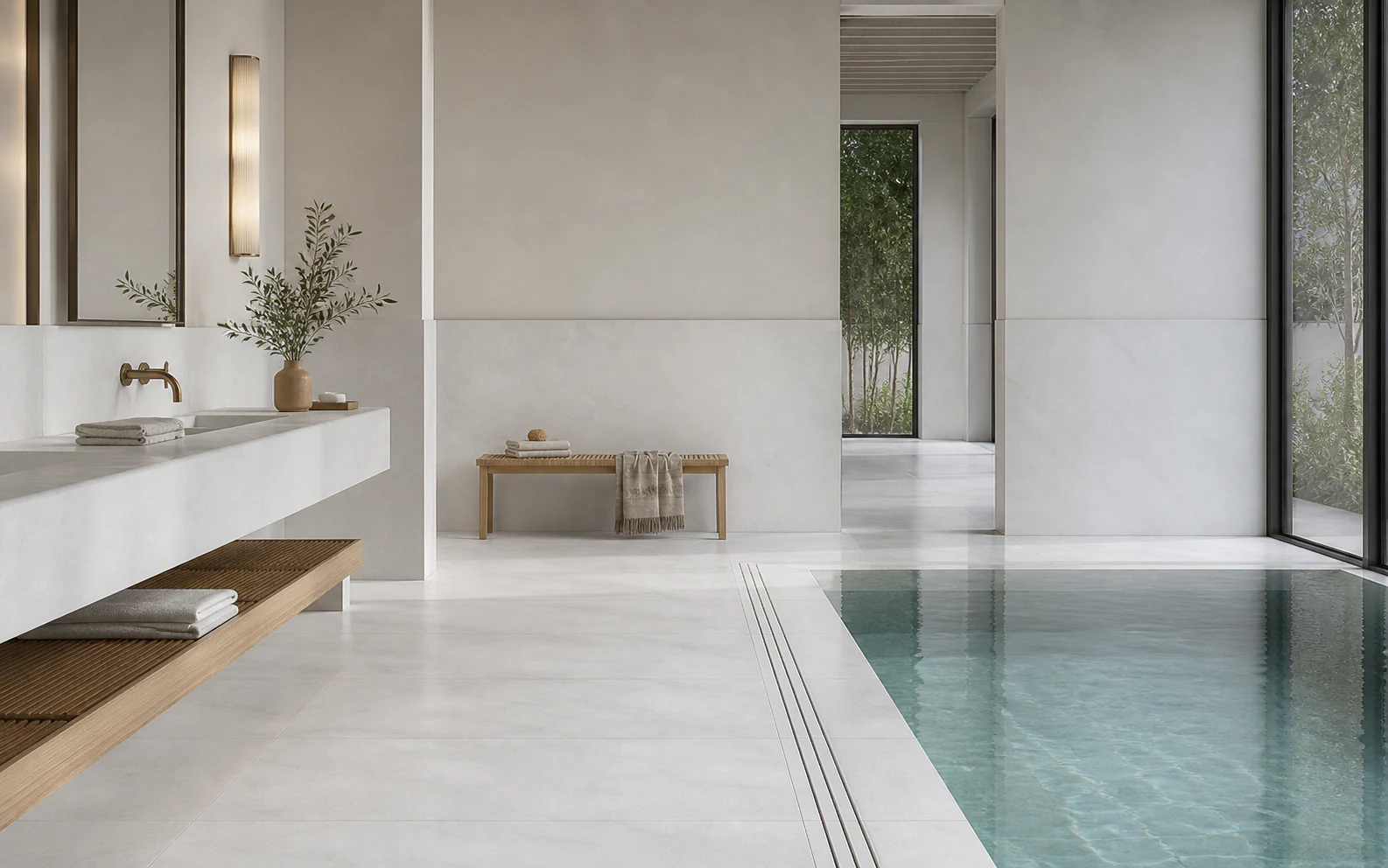 Banyo ve Islak Hacim için Muğla Beyazı mermer uygulaması